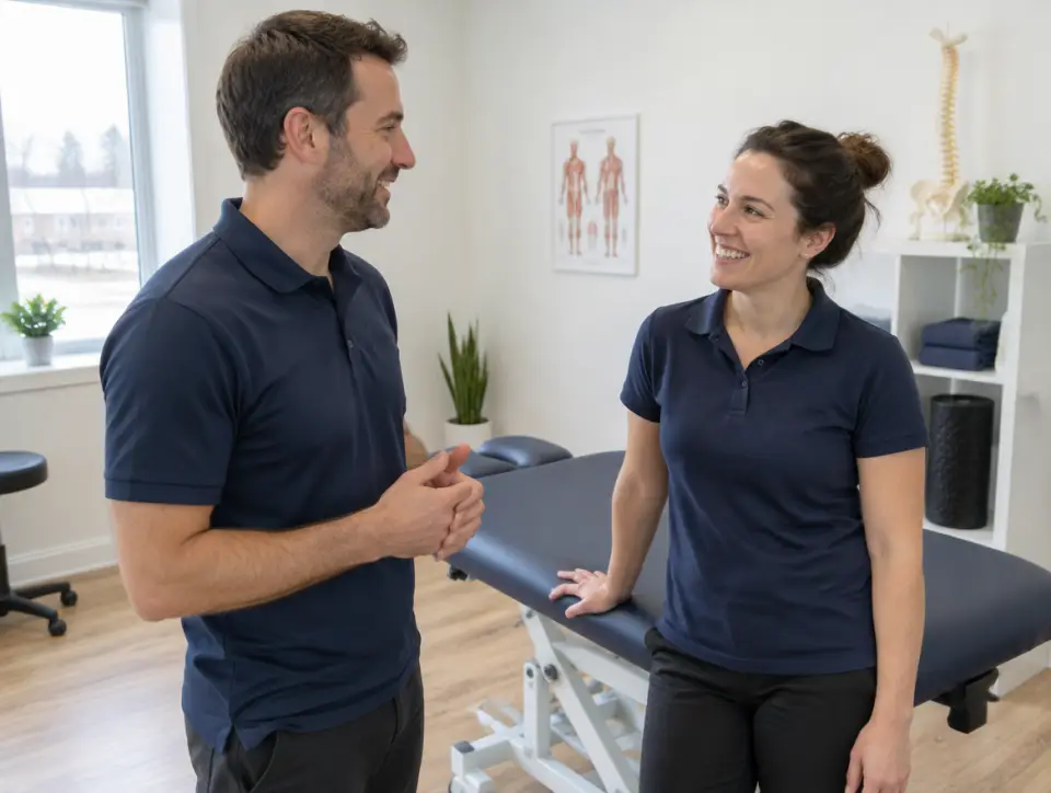 Physiothérapeutes dans une petite clinique